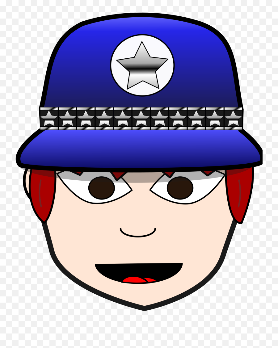 Woman Big Image Png - Police Head Clip Art Transparent Png Police Man Face Clipart Emoji,Lady Singing Emoticon