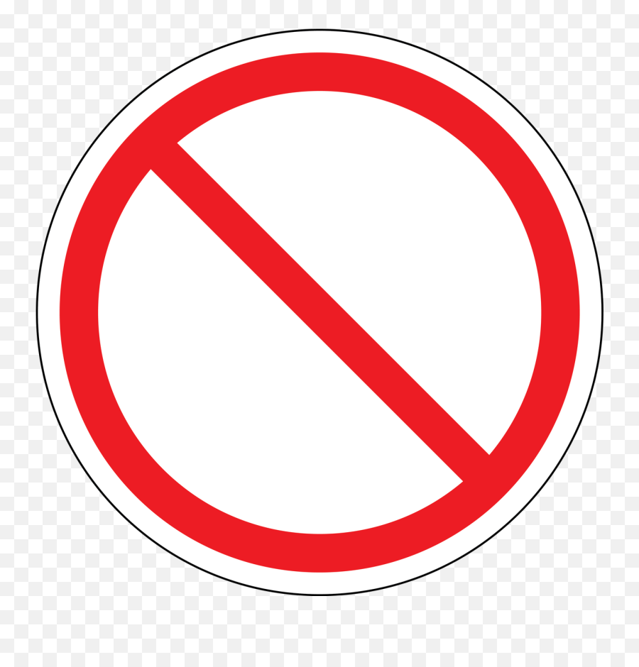 Empty Circle With Line Dont Wall Sign - Transparent Stop Clip Art Emoji,Emoticon For Oops That's Wrong Try Again