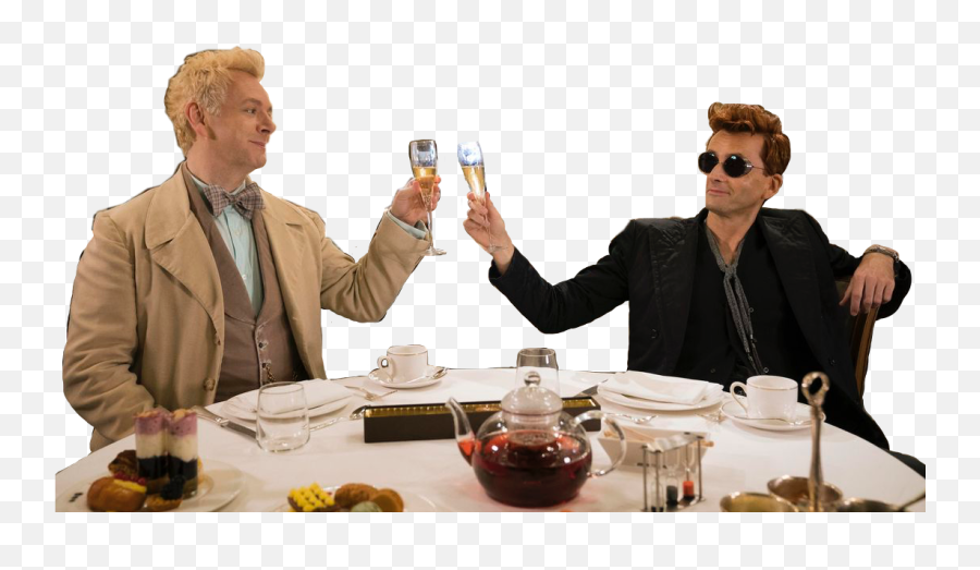 Goodomens Crowley Aziraphale Sticker By Mack - Good Omens Es Gay Emoji,Crowley And Aziraphale Emojis