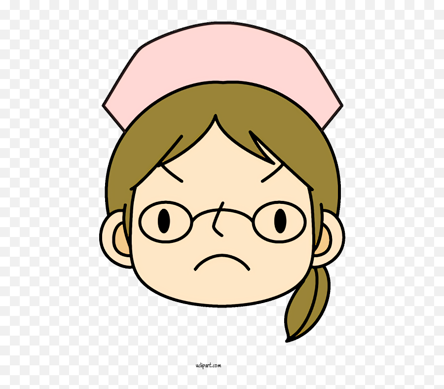 Occupations Face Cartoon White For Nurse - Nurse Clipart Emoji,Nurse Emoticon