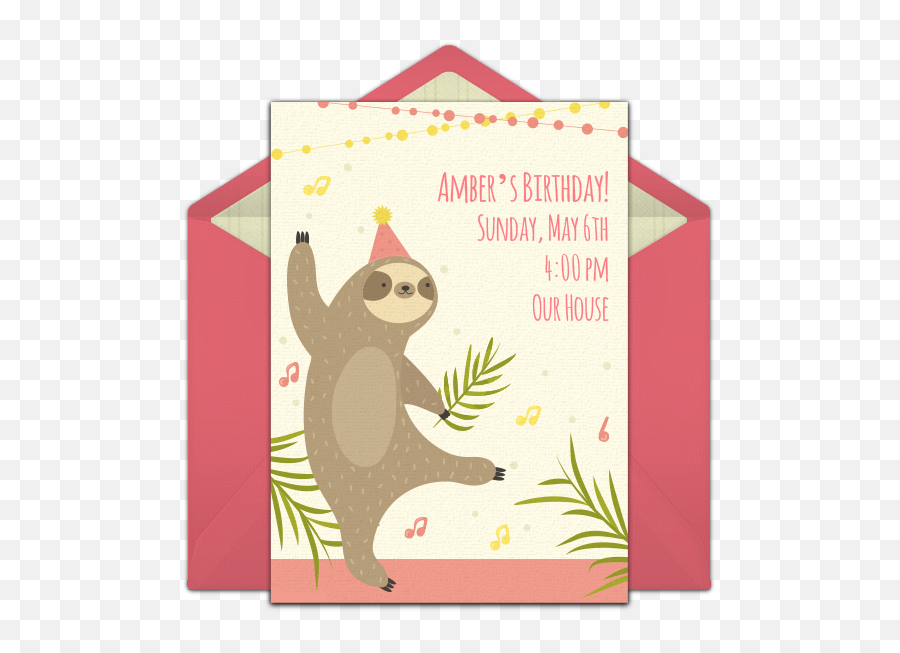 Free Dancing Sloth Invitations Free Birthday Invitations - Groundhog Day Emoji,Emoji Rice Krispie Treats