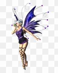 Girl With Purple Wings Fairy 3d Render Clipart At White Emoji,Fairy Cartoon Emotions