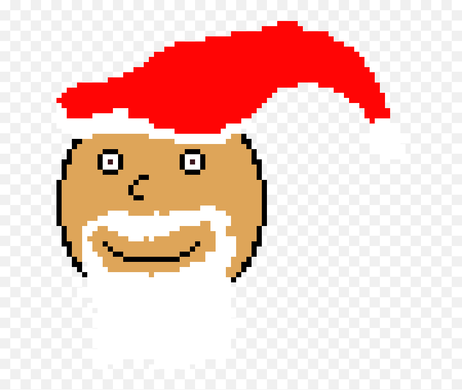 Santa Head Pixel Art Maker - Portable Network Graphics Emoji,Santa Emoticon