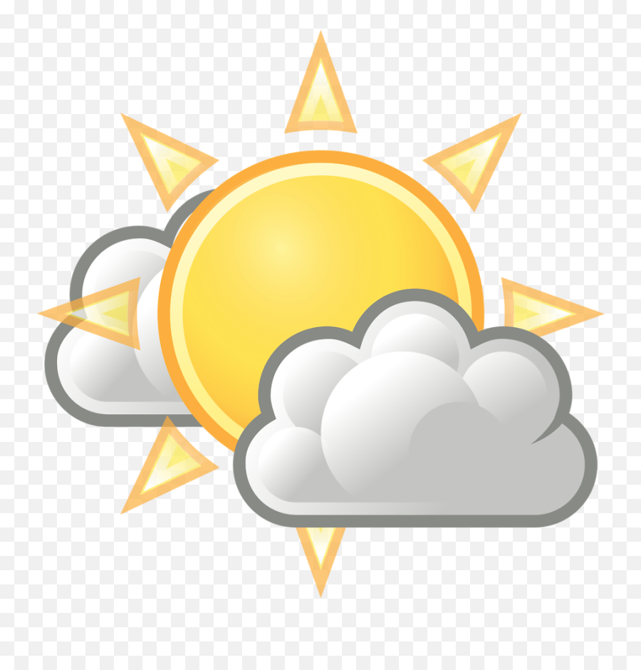 Library Of Sun In Front Of Clouds Clip Art Free Library Png - Partly Cloudy Png Emoji,Football Emoji Pillow