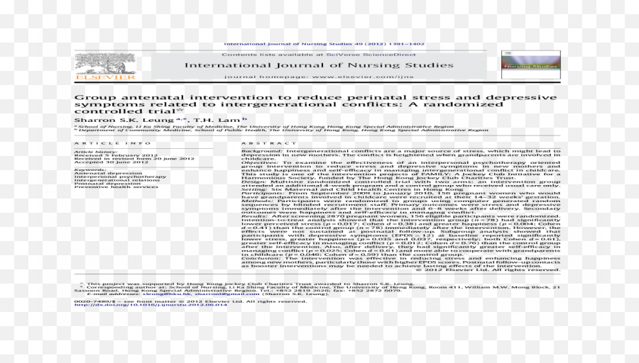 Group Antenatal Intervention To Reduce Perinatal Stress And - Document Emoji,Brief Emotion Report Diener Emmons 1985