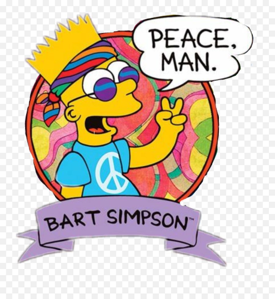 Hippie Tumblr Simpsons Sticker - Hippie Png Emoji,Hippie Emoji Tumblr Transparent
