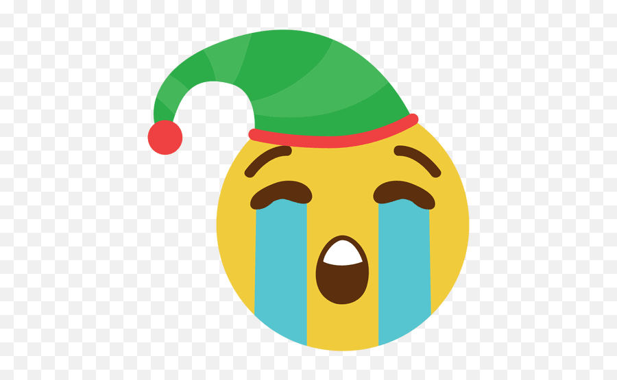 Crying Elf Hat Face Emoticon 1 - Transparent Png U0026 Svg Sad Elf Png Transparent Emoji,Tears Emoji