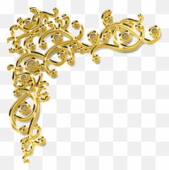 Gold Corner Border Png Transparent Png - Corner Border Design Gold Emoji,Emoji Border Design