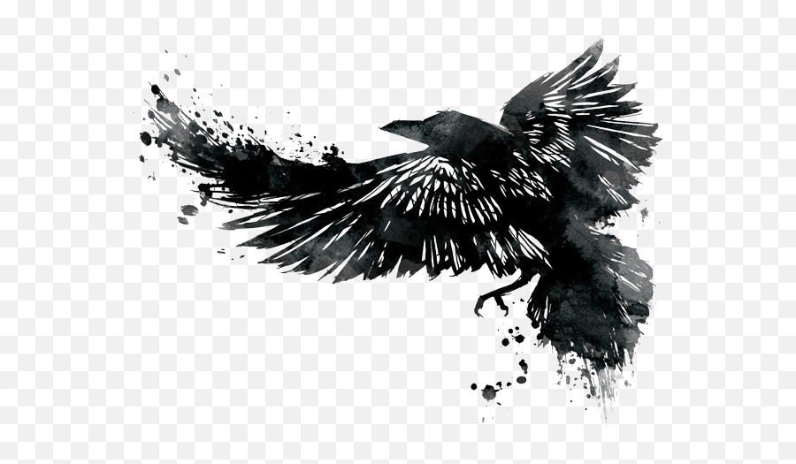 Download Tattoo Artist Crow Company - Trash Polka Raven Drawing Emoji,Cr Ow Emoticon