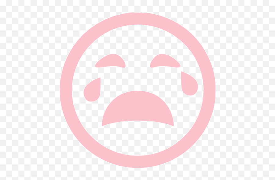 Pink Crying Icon - Free Pink Emoticon Icons Crying Icon White Emoji,Emoticon Cute Cry