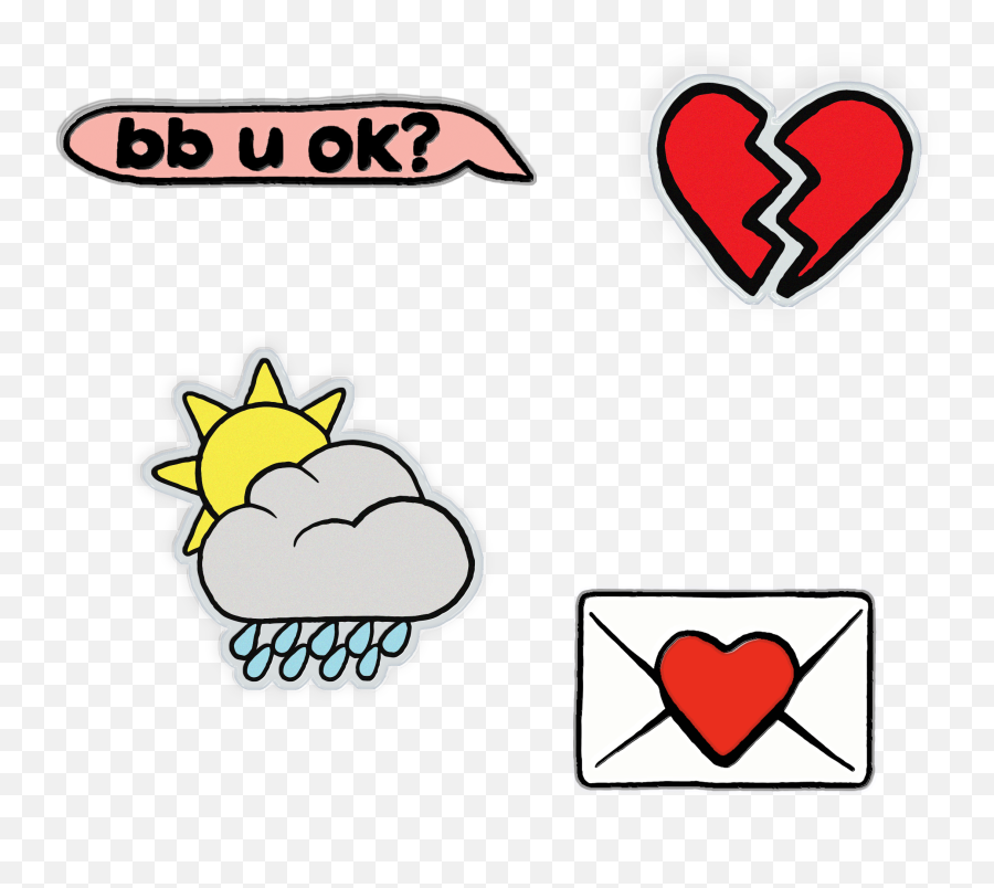 Bb U Ok Pin Set U2013 Bitbird Shop Emoji,Text Emojis Come As Envelope