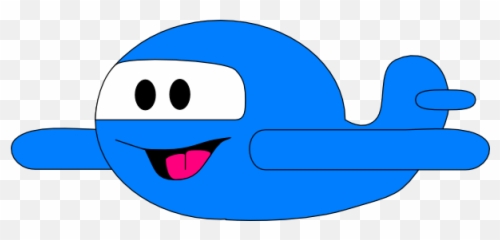 Happy Blue Airplane Clip Art At Clker - Cartoon Airplane Emoji,Plane Emoticon