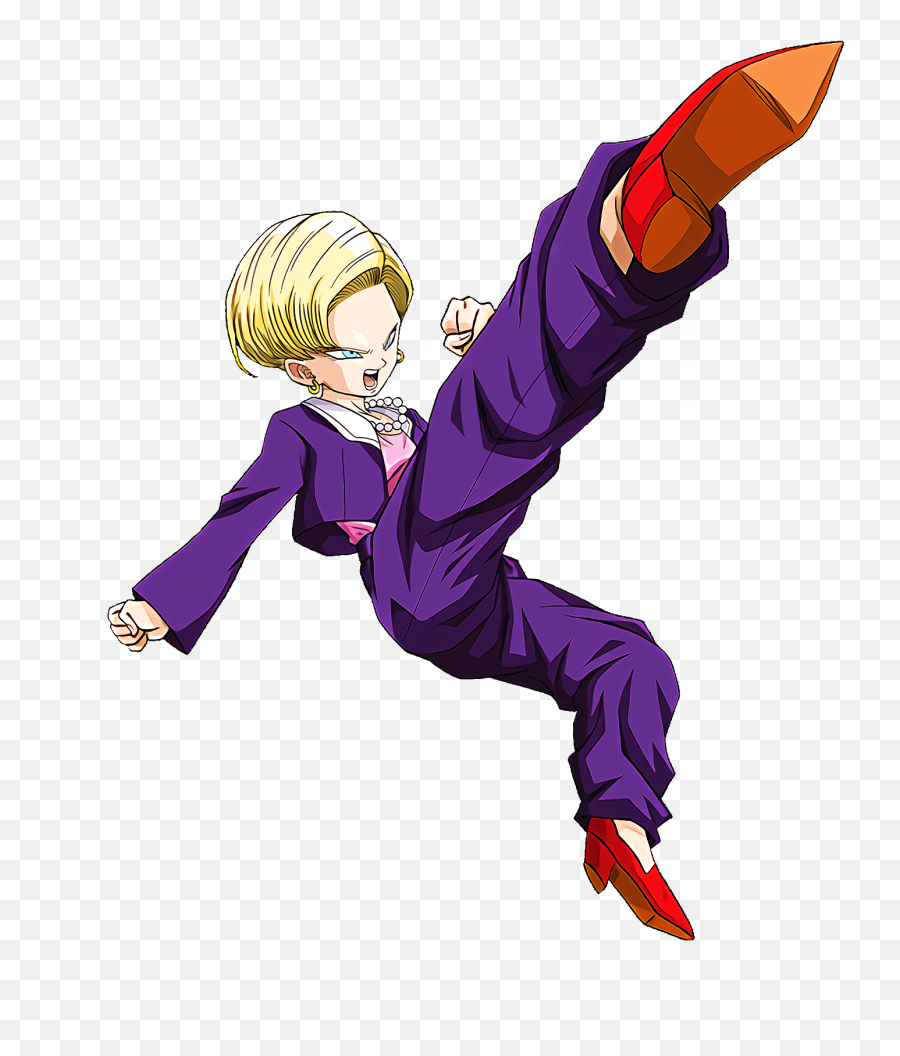 Strong Intense Anger Android 18 Gt Render Dragon Ball Z Emoji,Angry Emojis Android