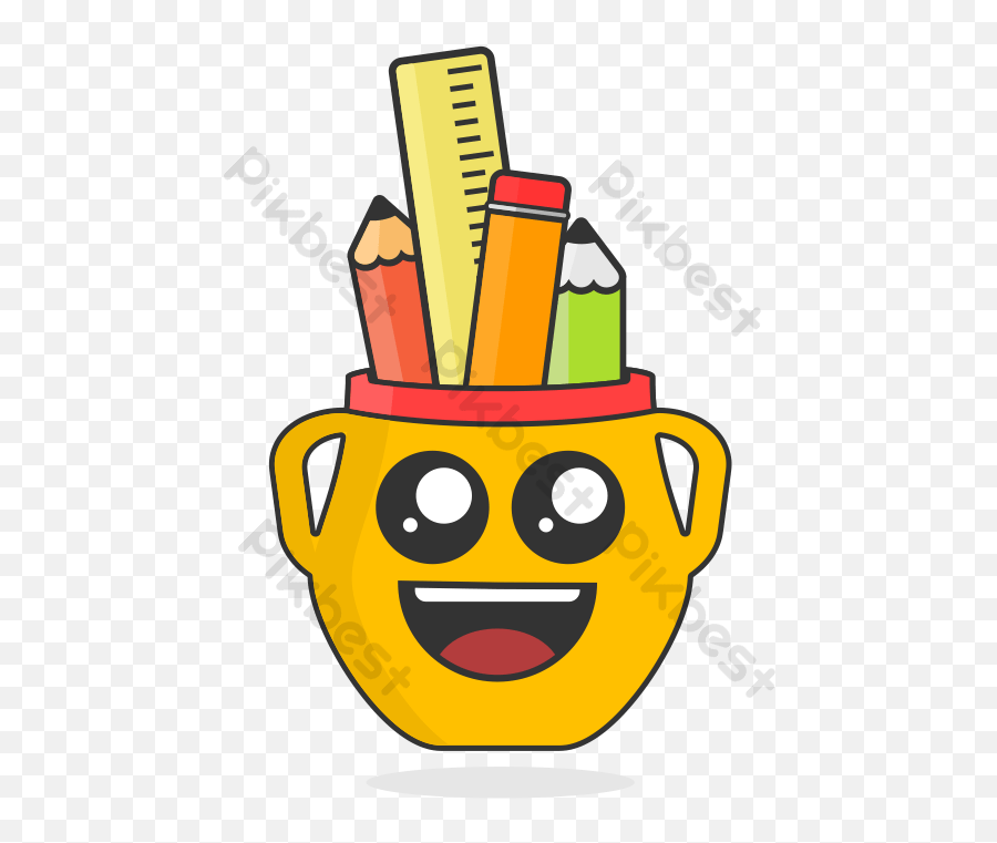 Cute Pencil With Case Png Images Ai Free Download - Pikbest Emoji,Cute Cat Studying Emoticon