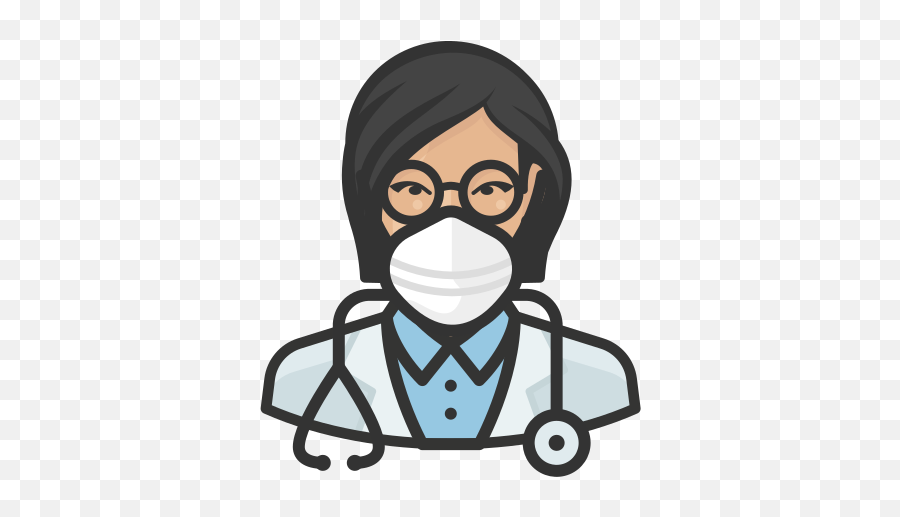 Doctor Asian Female Coronavirus - Female Doctor With Mask Png Emoji,Doctor Who Emoticons