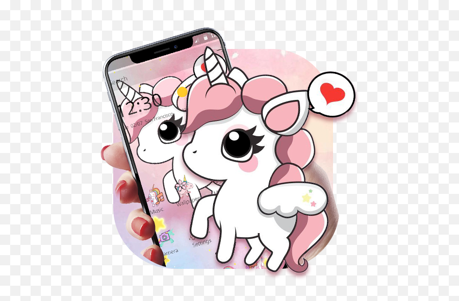 Cartoon Cute Lovely Unicorn Theme - Apps En Google Play Smartphone Emoji,Unicorn Emoji Phone Case