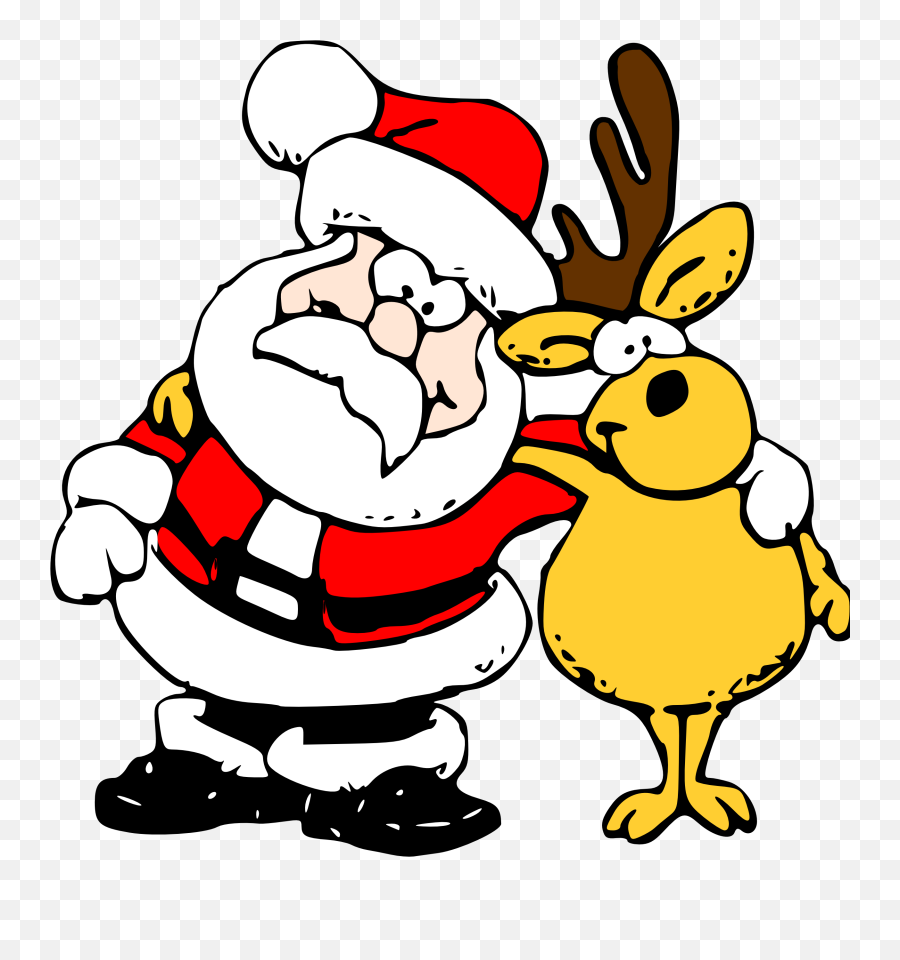 Santa And Reindeer Psd Psd Free Download - Santa Free Clipart Emoji,Dancing Santa Emoticon