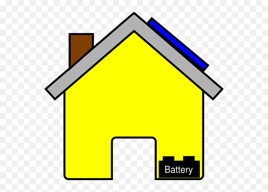 Yellow House With Solar Panel And - Clip Art Emoji,Solar Panel Emoji