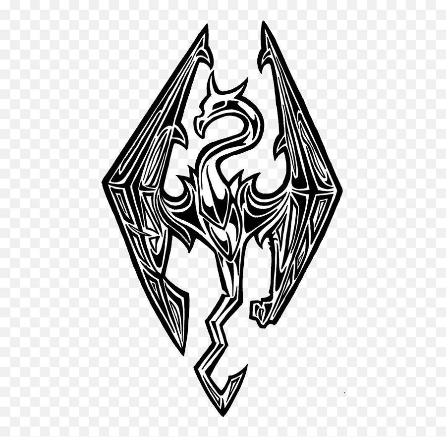 The Elder Scrolls V Skyrim Logo Video Game Dragon T - Shirt Transparent Skyrim Symbol Png Emoji,Dragonborn Emoticon