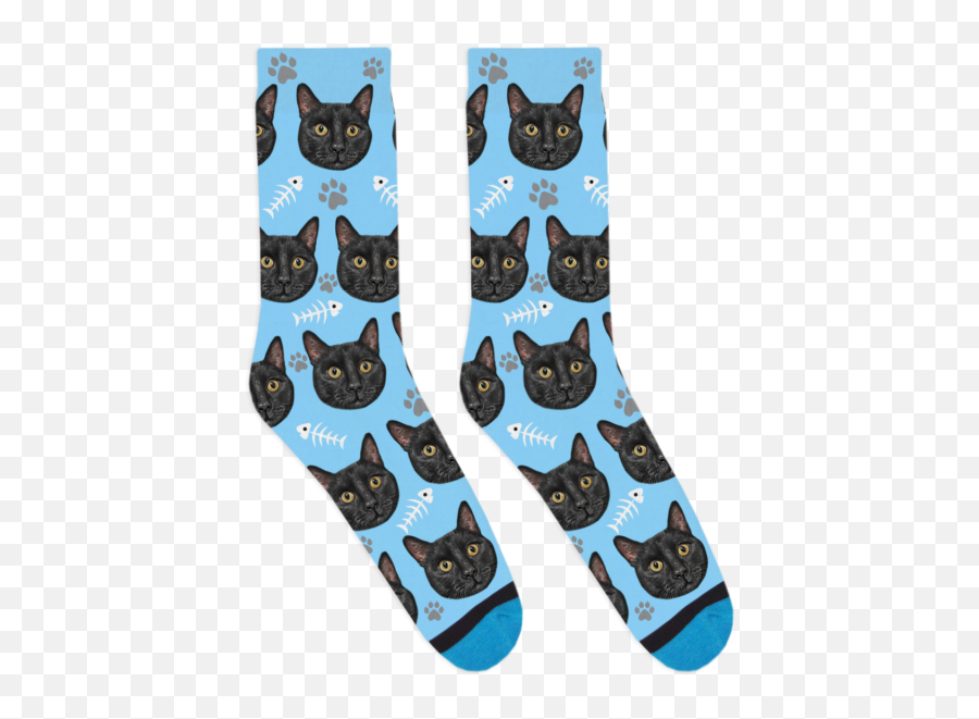Custom Cat Socks - Cat On Socks Emoji,Cat Definitely Show Emotion
