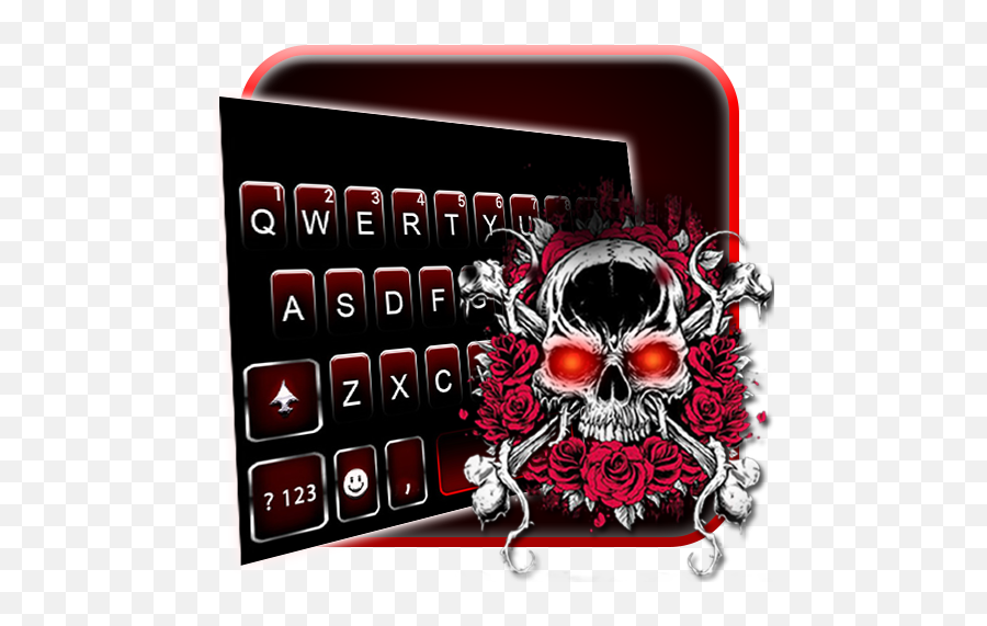 Roses Skull Tattoo Keyboard Theme U2013 Apps On Google Play - Badass Black Badass Art Emoji,How To Make Skull Emoticon