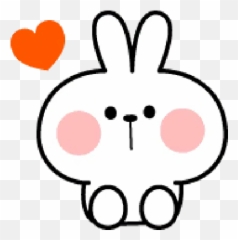 Rabbit Smile Emoji Whatsapp Stickers - Stickers Cloud Girly,Rabbit Heart Emoticon