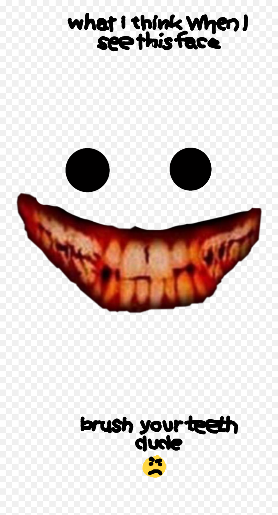Teeth Dude Sticker - Creepy Smile Png Emoji,Autumn Emoticons For Facebook Status