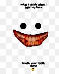 Teeth Dude Sticker - Creepy Smile Png Emoji,Autumn Emoticons For Facebook Status