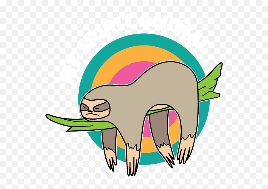 Spirit Animal Cute Sloth Gift Idea - Animal Figure Emoji,Mone Emoticons Black Background