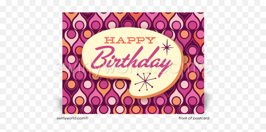 Happy Birthday Postcards Tagged Happy Birthday Postcards - Happy Birthday Mid Century Modern Emoji,Stickers Emojis Happy Birthay