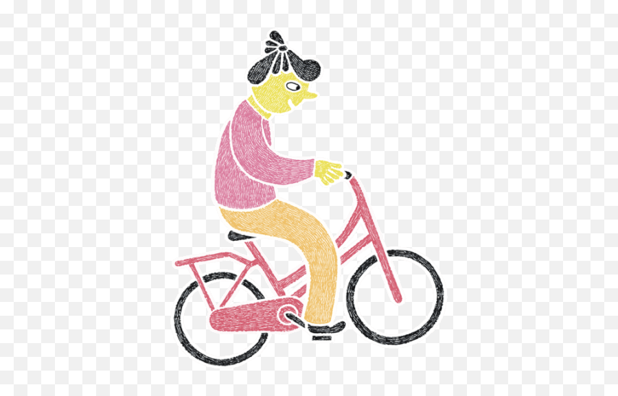 Lotta Riding A Bicycle Sticker - Cosy Love Bike Biking Emoji,Swimmer Running Cyclist Emoji