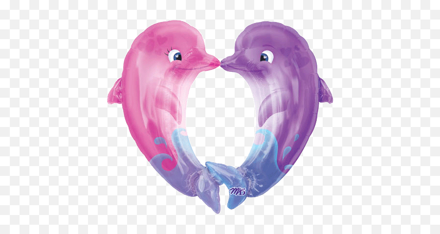 34 Kissing Dolphins Super Shape - Balloon Express Macau Emoji,Kissing Emoji Ballon