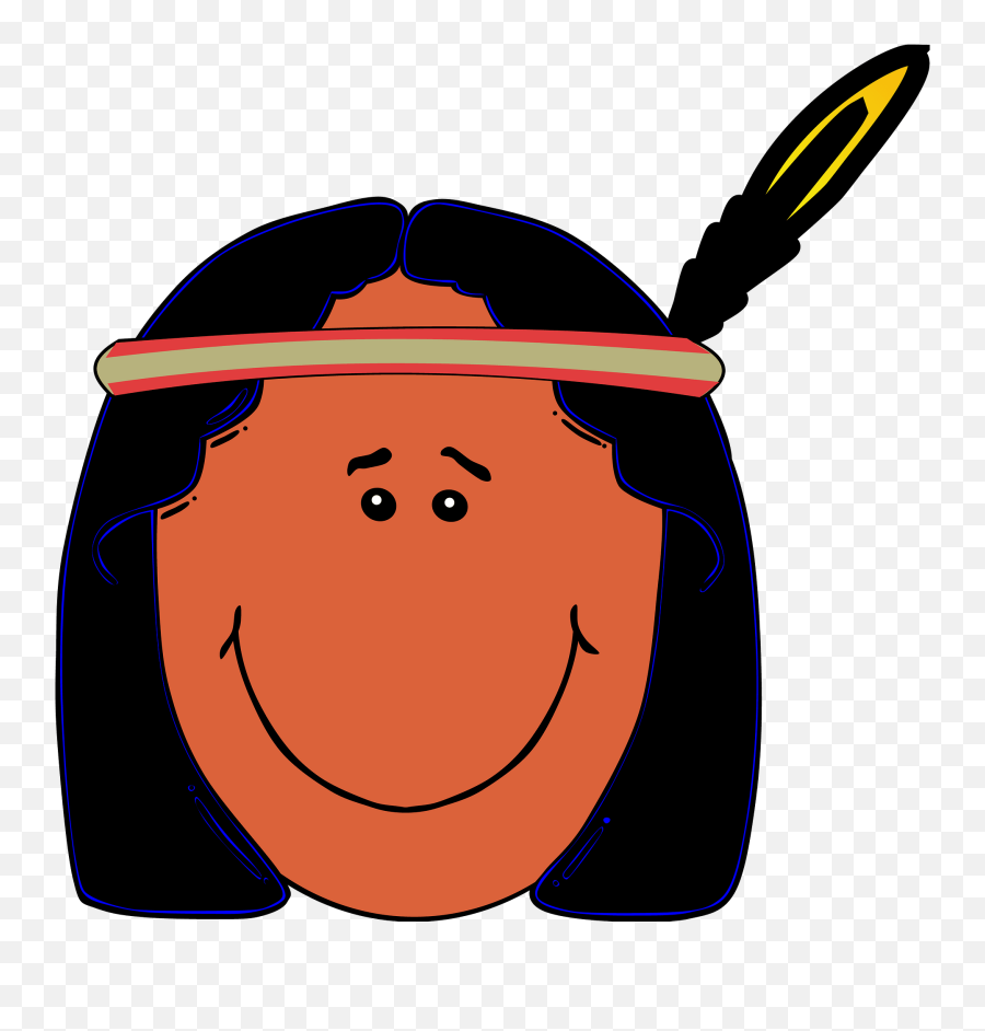 Native American Smiley Face Clipart - Native American Girl Face Clipart Emoji,Indian Emoticon