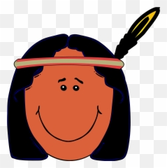 Native American Smiley Face Clipart - Native American Girl Face Clipart Emoji,Indian Emoticon