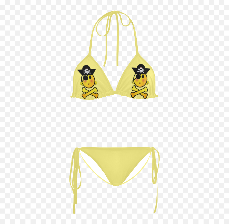 Pirate Emoticon - Smiley Emoji Girl Custom Bikini Swimsuit Id D535976 8 Ball Bikini,Emoji Bikini Top