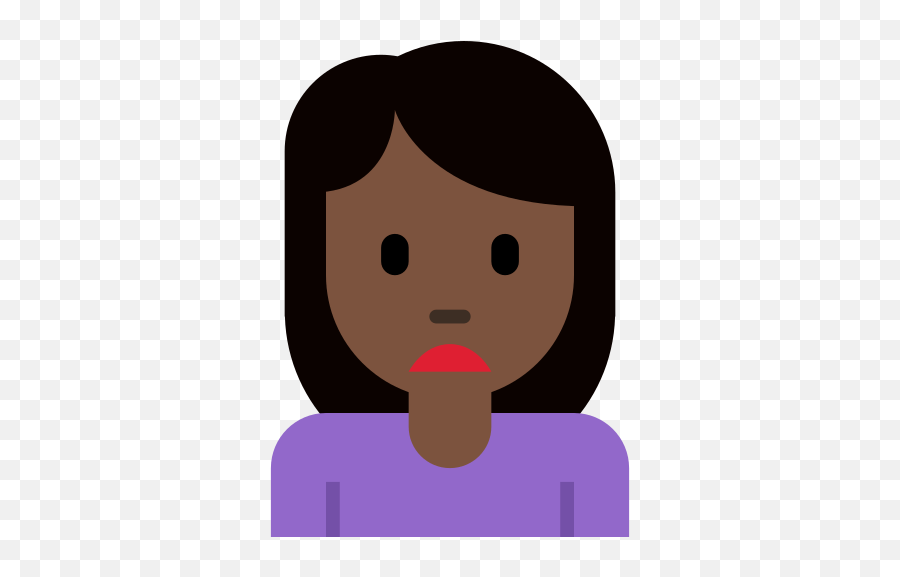 Person Frowning Emoji With Dark Skin Tone Meaning And - Human Skin Color,Frown Emoji