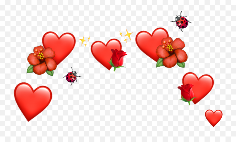 Red Hearts Flowers Sticker By Josephine - Red Heart Crown Png Emoji,Red Heart Emoji
