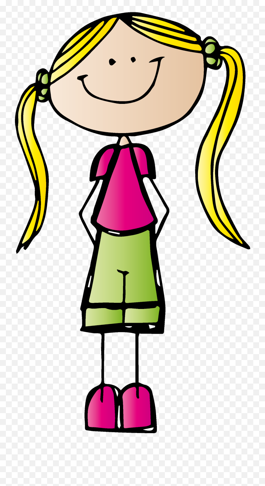 Clipart Of The Cute Blond Teenager Girl - Cute Stick Kid Clipart Emoji,Teenager Emotions Clipart