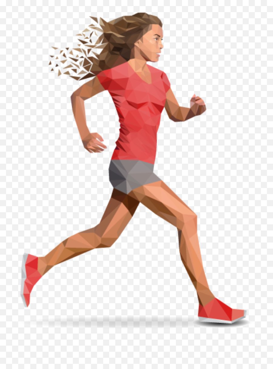 Running Woman Dispersion Origami - Girl Running Png Emoji,Running Woman Emoji