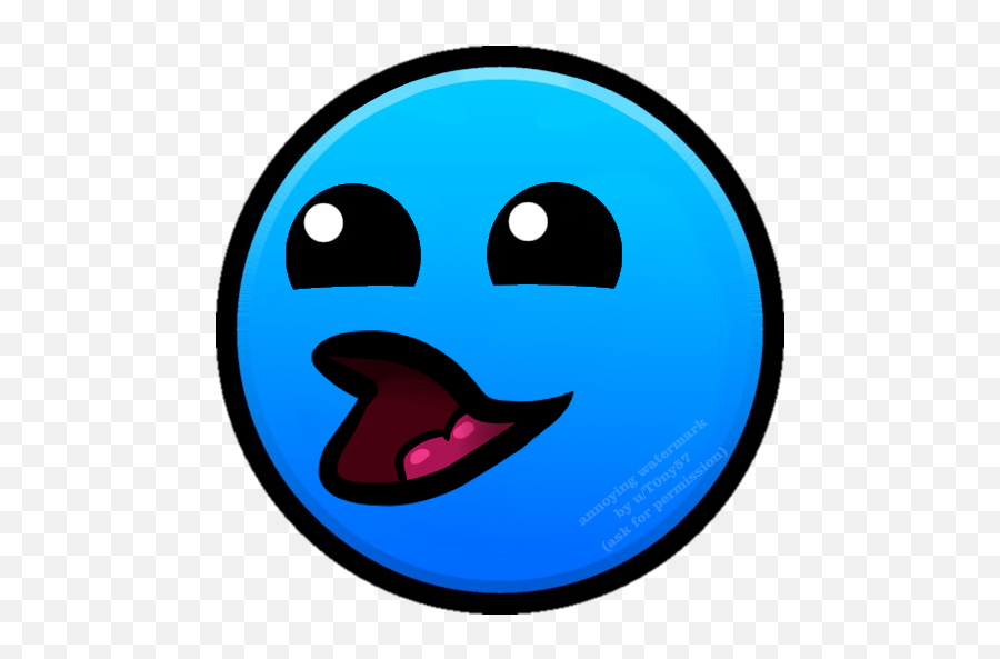 So I Made A Blank Version Of The Gd Easy Face Because I - Geometry Dash Difficulties Na Emoji,Extreme Distaste Emoticon