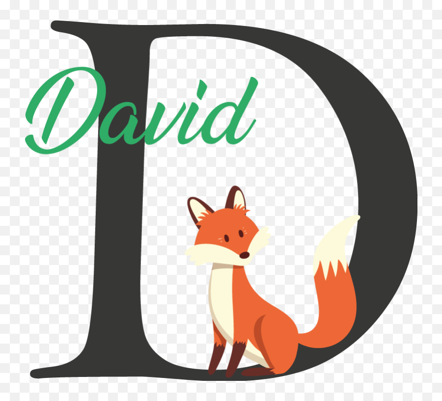 Fox With Name And Initial Illustration Sticker - Tenstickers Drawing Emoji,Anime Fox Emoticon