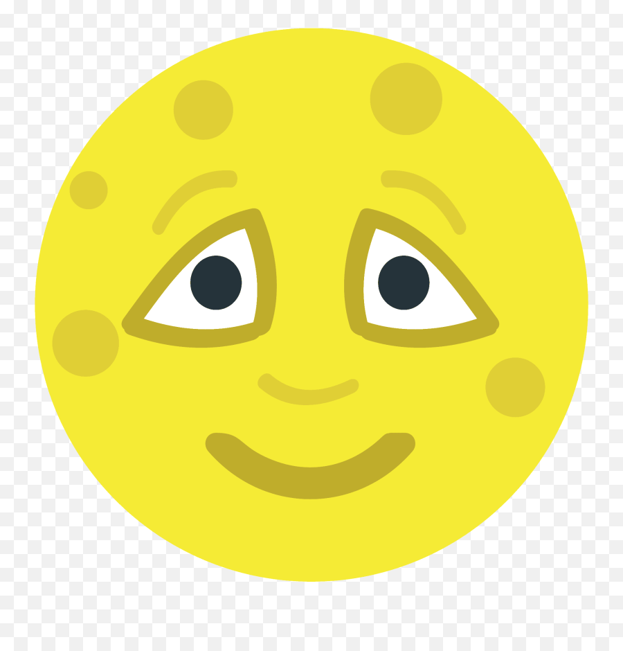 Full Moon Face Emoji Clipart - Happy,Moon Face Emoji