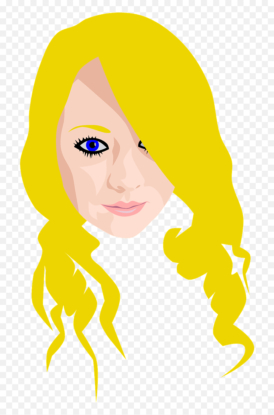 Woman Girl Hair - Free Vector Graphic On Pixabay Cartoon Woman Blonde Hair Blue Eye Emoji,Emoji Of A Blond Female With One Eye Open