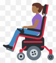 Woman In Motorized Wheelchair Medium - Dark Skin Tone Emoji,Girl Shruging Emoticon