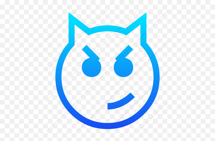 Classic Emoticons Cat Face - Happy Emoji,Blue Emoticons