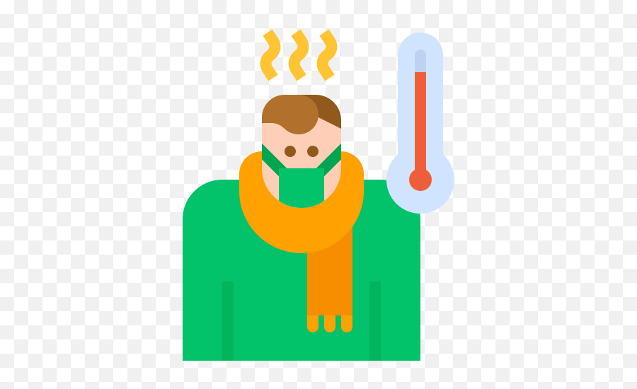 Cold Fever Flu Sick Thermometer Virus Outbreak Icon - Free Icone De Evitar Andar No Frio Muito Tempo Emoji,Sick Emoji With Thermometer