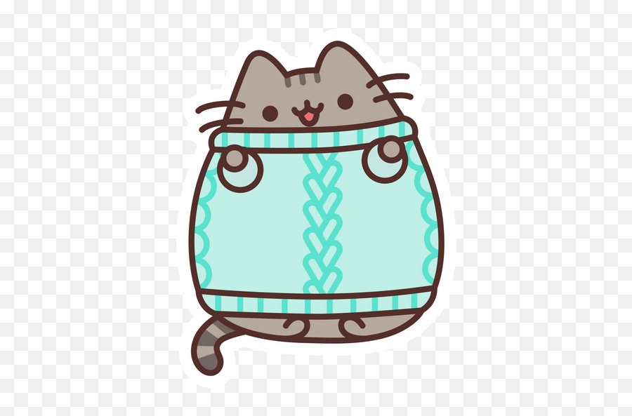 Pusheen In Knitted Sweater Sticker - Cute Pusheen Emoji,Pusheen The Cat Emoji
