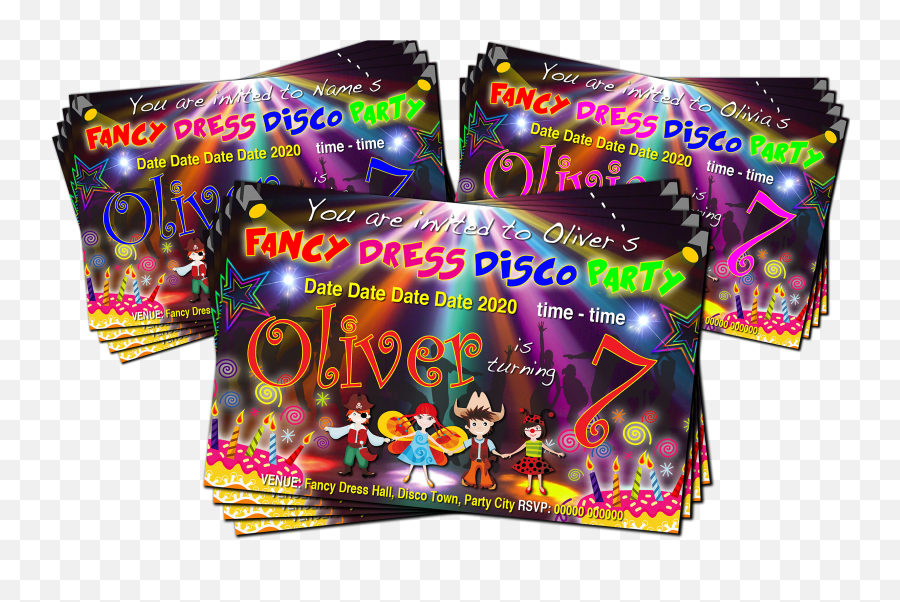 24 Disco Dance Party Invitations - For Party Emoji,Rollerskating Emoji Party Invitations