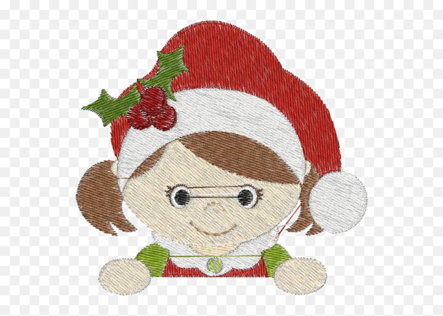 Matriz De Bordado Menina Natal Emoji,Emoticons De Natal