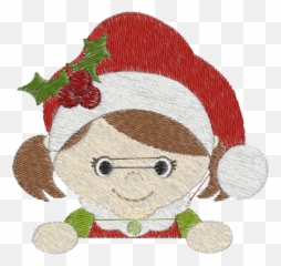 Matriz De Bordado Menina Natal Emoji,Emoticons De Natal